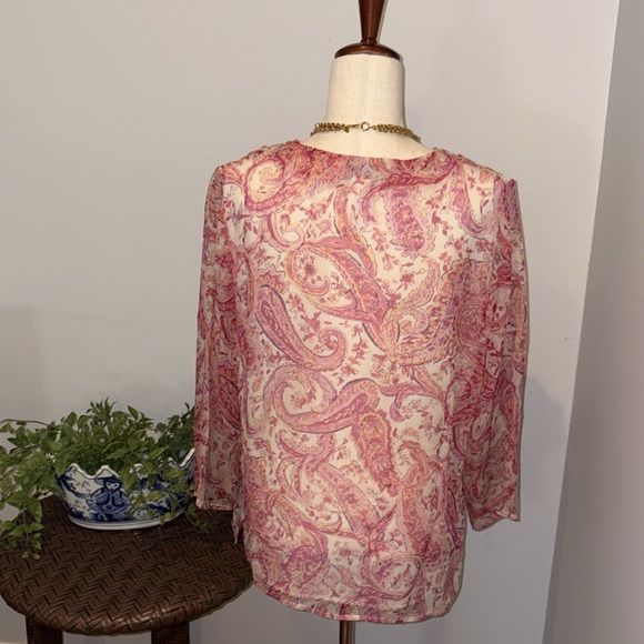 Bob Mackie Studio 💯 % Silk Blouse w/Embroidery Size: 14 Womens - Picture 3 of 15